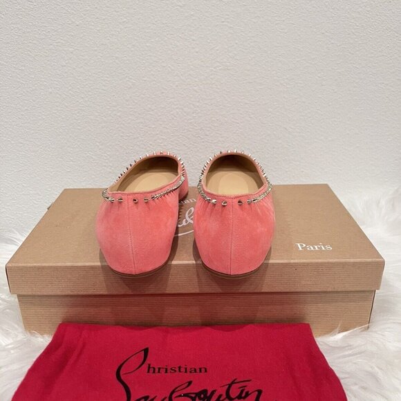 Christian Louboutin ANJALINA Pointed Hall Follies Kate Duvettina Ballet Flat 40 - Picture 6 of 9